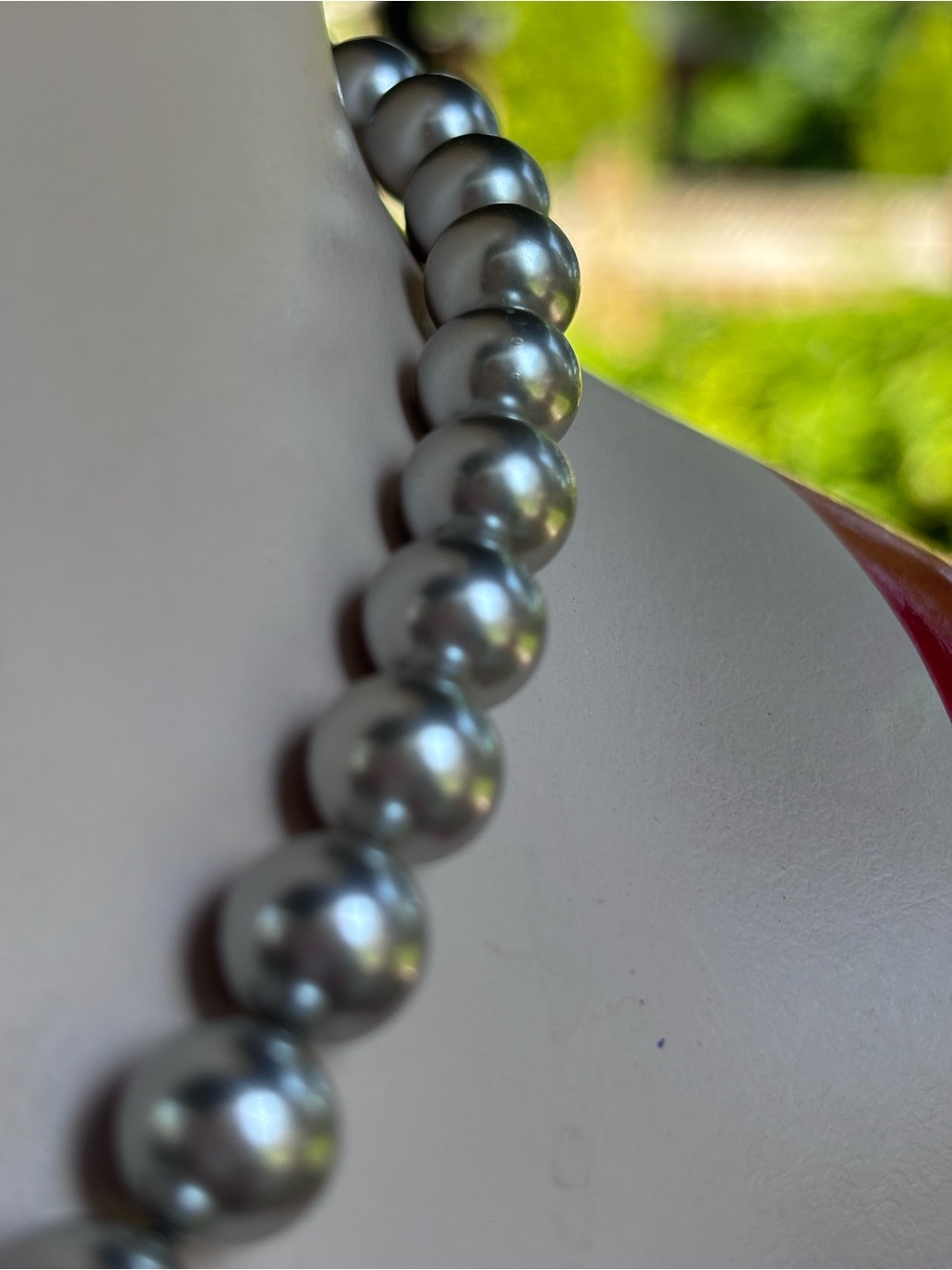 Vintage Grey Faux Pearl Necklace | Perlas Eleginda Pearl Pendant Necklace - Picture 11 of 11